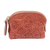 Leather coin purse, 'Copper Coin Keeper' - Spice Colored Zippered Leather Coin Purse from Mexico