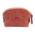 Leather coin purse, 'Copper Coin Keeper' - Spice Colored Zippered Leather Coin Purse from Mexico