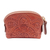 Leather coin purse, 'Copper Coin Keeper' - Spice coloured Zippered Leather Coin Purse from Mexico