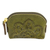 Leather coin purse, 'Olive Coin Keeper' - Olive Green Zippered Leather Coin Purse from Mexico