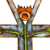 Steel cross, 'World's Rebirth' - Steel Decorative Cross with Painted Growing Plant (image 2c) thumbail