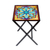 Glass mosaic folding table, 'Luminous Mandala' - Mandala Inspired Cut Glass Mosaic Folding Table from Mexico (image 2a) thumbail