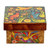 Decoupage decorative box, 'Otomi Flight' - Wood Box with Otomi Inspired Bird Decoupage from Mexico (image 2b) thumbail