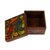 Decoupage decorative box, 'Otomi Flight' - Wood Box with Otomi Inspired Bird Decoupage from Mexico