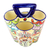 Servidor de cubiertos de cerámica, 'Sunny Colonial Cutlery' - Soporte para cubiertos de tres secciones multicolor de México