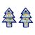 Ceramic ornaments, 'Puebla Holidays' (pair) - Ceramic Holiday Ornaments with Christmas Tree Motif (Pair)