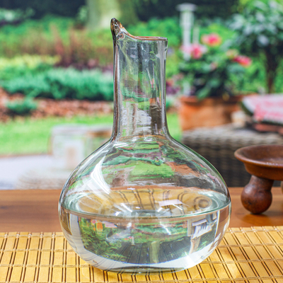 Handblown recycled glass decanter, Exquisite Shape