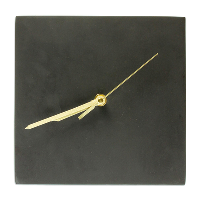 Reloj de mesa de mármol - Reloj analógico de mesa de mármol negro de México