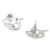 Sterling silver button earrings, 'Huitzitzilin' - Hummingbird Themed Sterling Silver Button Earrings