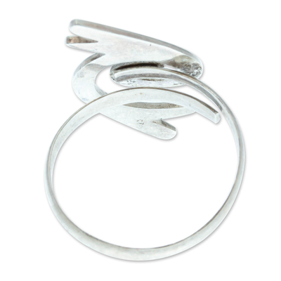 Sterling silver cocktail ring, 'Intertwined Shells' - Sterling Silver Cocktail Ring with Double Snail Design