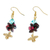 Garnet dangle earrings, 'Pomegranate Bees' - Bee-Themed 14K Gold Plated Dangle Earrings with Garnets (image 2b) thumbail