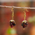 Garnet dangle earrings, 'Sweet Red Grapes' - Garnet Bead Cluster Earrings on 14k Gold Plating thumbail