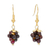 Garnet dangle earrings, 'Sweet Red Grapes' - Garnet Bead Cluster Earrings on 14k Gold Plating (image 2a) thumbail