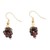 Garnet dangle earrings, 'Sweet Red Grapes' - Garnet Bead Cluster Earrings on 14k Gold Plating (image 2c) thumbail