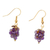 Amethyst dangle earrings, 'Sweet Purple Grapes' - Amethyst Bead Cluster Earrings on 14K Gold Plating