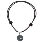Silver pendant necklace, 'Cosmos' - 950 Silver Pendant on Leather Adjustable Cord from Mexico