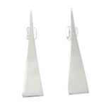 Silver drop earrings, 'Alpha' - Helix Inspired 950 Silver Studded Earrings from Taxco