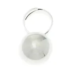 Silver wrap ring, 'Ixchel' - 950 Silver Wrap Ring with Dangling Orb in Front