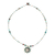 Chrysocolla and agate pendant necklace, 'Night Sun' - Agate Chrysocolla and Glass Beaded Necklace from Mexico (image 2a) thumbail