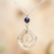 Lapis lazuli pendant necklace, 'Spiral Evolution' - Lapis Lazuli Filigree  Pendant Necklace in Conch Design