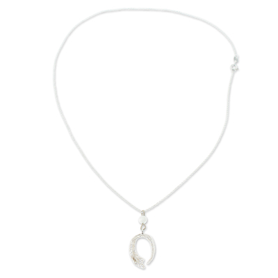 Mondstein-Anhänger-Halskette - Filigrane und Mondstein-Anhänger-Halskette aus Sterlingsilber