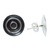 Silver button earrings, 'Hit the Bullseye' - Round Button Earrings in 950 Silver