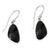 Obsidian dangle earrings, 'Volcanic Triangles' - Obsidian and 950 Silver Dangle Earrings with Hooks (image 2b) thumbail