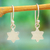 Sterling silver dangle earrings, 'Six-Pointed Star' - Petite 950 Fine Silver Six-Pointed Star of David Earrings (image 2) thumbail