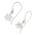 Sterling silver dangle earrings, 'Six-Pointed Star' - Petite 950 Fine Silver Six-Pointed Star of David Earrings (image 2c) thumbail