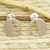 Silver button earrings, 'Penumbra' - 950 Silver Eclipse-Inspired Button Earrings from Mexico