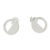 Silver button earrings, 'Penumbra' - 950 Silver Eclipse-Inspired Button Earrings from Mexico (image 2b) thumbail