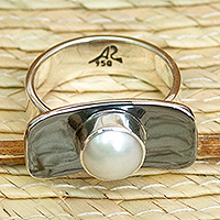 Cultured pearl cocktail ring, 'Lunar Light'