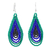 Glass bead dangle earrings, 'Rain Forest Drops' - Green and Blue Drop-Shaped Beaded Earrings from Mexico thumbail
