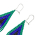 Glass bead dangle earrings, 'Rain Forest Drops' - Green and Blue Drop-Shaped Beaded Earrings from Mexico (image 2d) thumbail