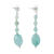 Amazonite beaded dangle earrings, 'Serene Energy' - Handcrafted Amazonite Beaded Earrings from Mexico