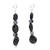 Onyx and hematite beaded dangle earrings, 'Black Magic' - Dangle Earrings with Onyx and Hematite