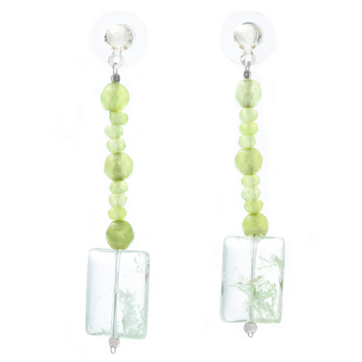 Artisan Crafted Quartz and Agate Earrings