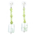 Quartz and agate beaded dangle earrings, 'Sea Moss' - Artisan Crafted Quartz and Agate Earrings