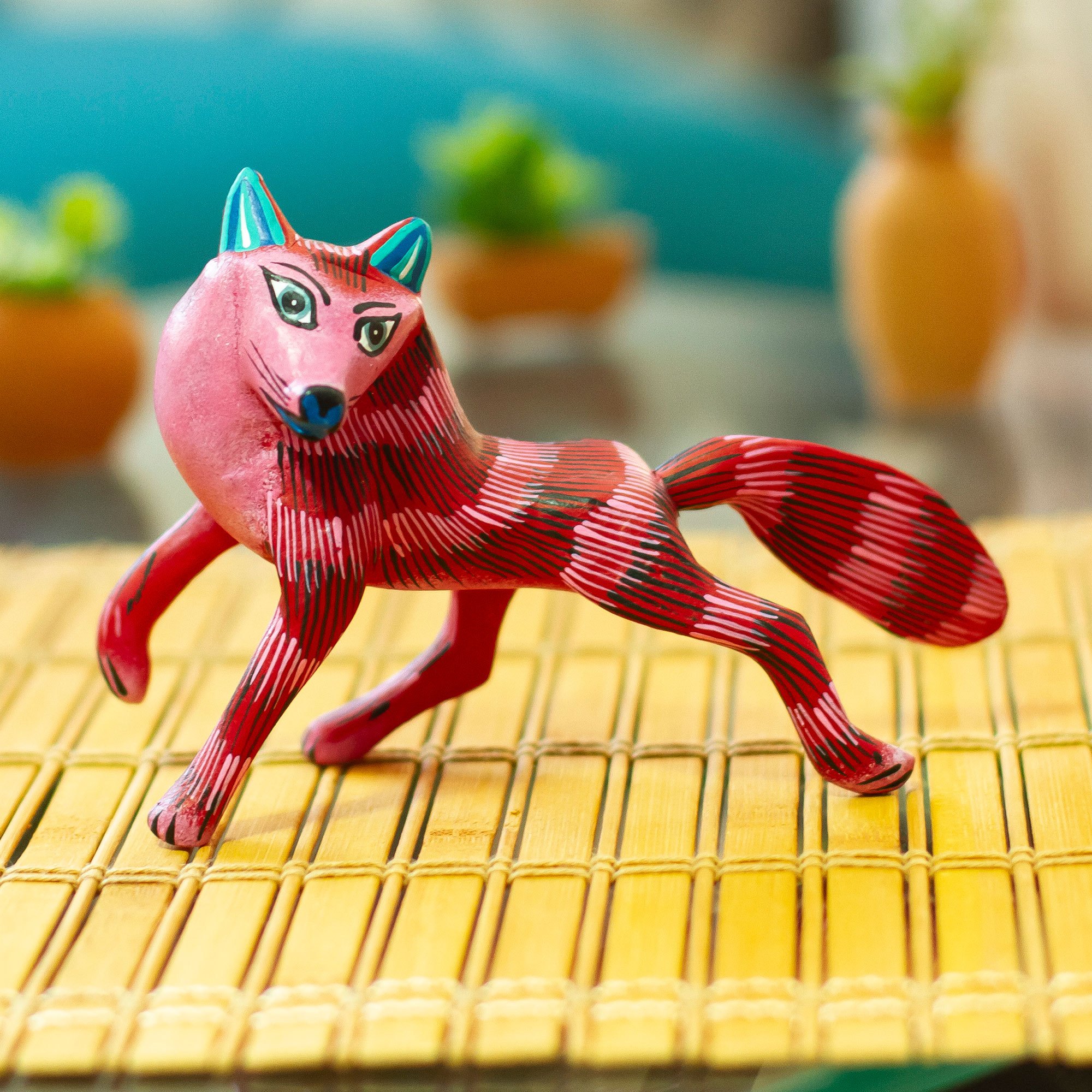 Artisan Crafted Alebrije from Mexico - Rosy Fox | NOVICA