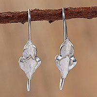 Sterling silver drop earrings, 'Lavender Flowers' - Handmade Drop Earrings in Sterling Silver