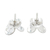 Sterling silver button earrings, 'Delicate Lily' - Floral Button Earrings in Sterling Silver