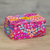 Decorative wood box, 'Floral Profusion' - Artisan Crafted Painted Wood Box thumbail