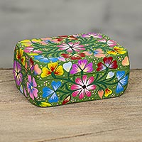 Multicolored Floral Decorative Box,'Garden Medley'