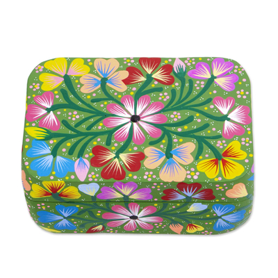 caja de madera decorativa - Caja decorativa floral multicolor