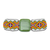 Fused glass pendant bracelet, 'colours of Zapopan' - Hand Beaded Glass Pendant Bracelet