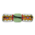 Fused glass pendant bracelet, 'colours of Zapopan' - Hand Beaded Glass Pendant Bracelet