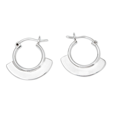 Sterling silver hoop earrings, 'Titania' - Polished Sterling Hoop Earrings