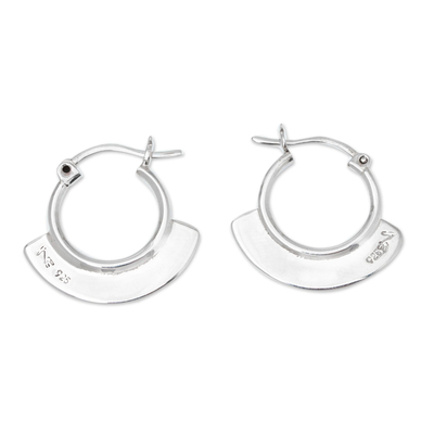 Sterling silver hoop earrings, 'Titania' - Polished Sterling Hoop Earrings