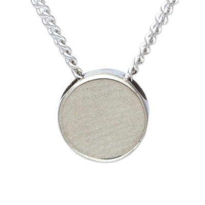 Sterling silver pendant necklace, 'Point Taken' - Round Sterling Silver Pendant Necklace