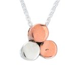 Copper and sterling silver pendant necklace, 'Three Points' - Artisan Crafted Necklace with Copper and Sterling Silver